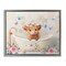 Stupell Industries Baby Cattle in Floral Tub Floating Frame, design by Shawna Stewart